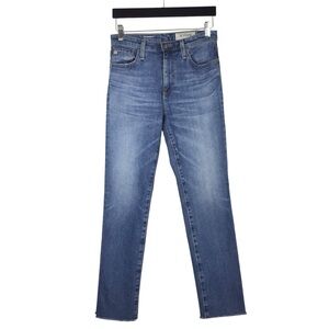 AG Adriano Goldschmied The Isabelle High Rise Straight Crop Jeans Raw Hem Ag-ed